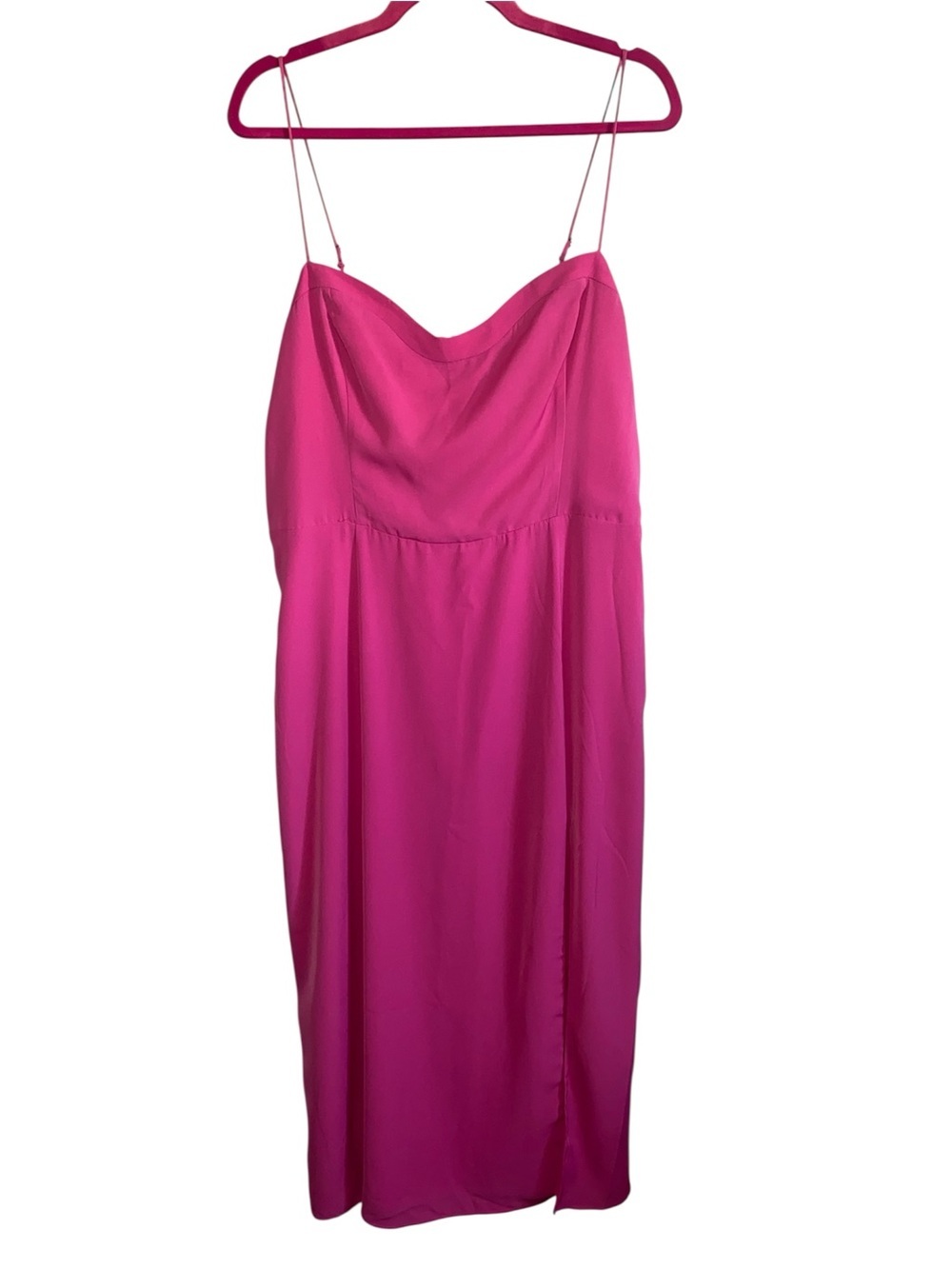 Abercrombie & Fitch Bright Pink Sweatshirt Neck Midi Dress Large T NWT Elegant